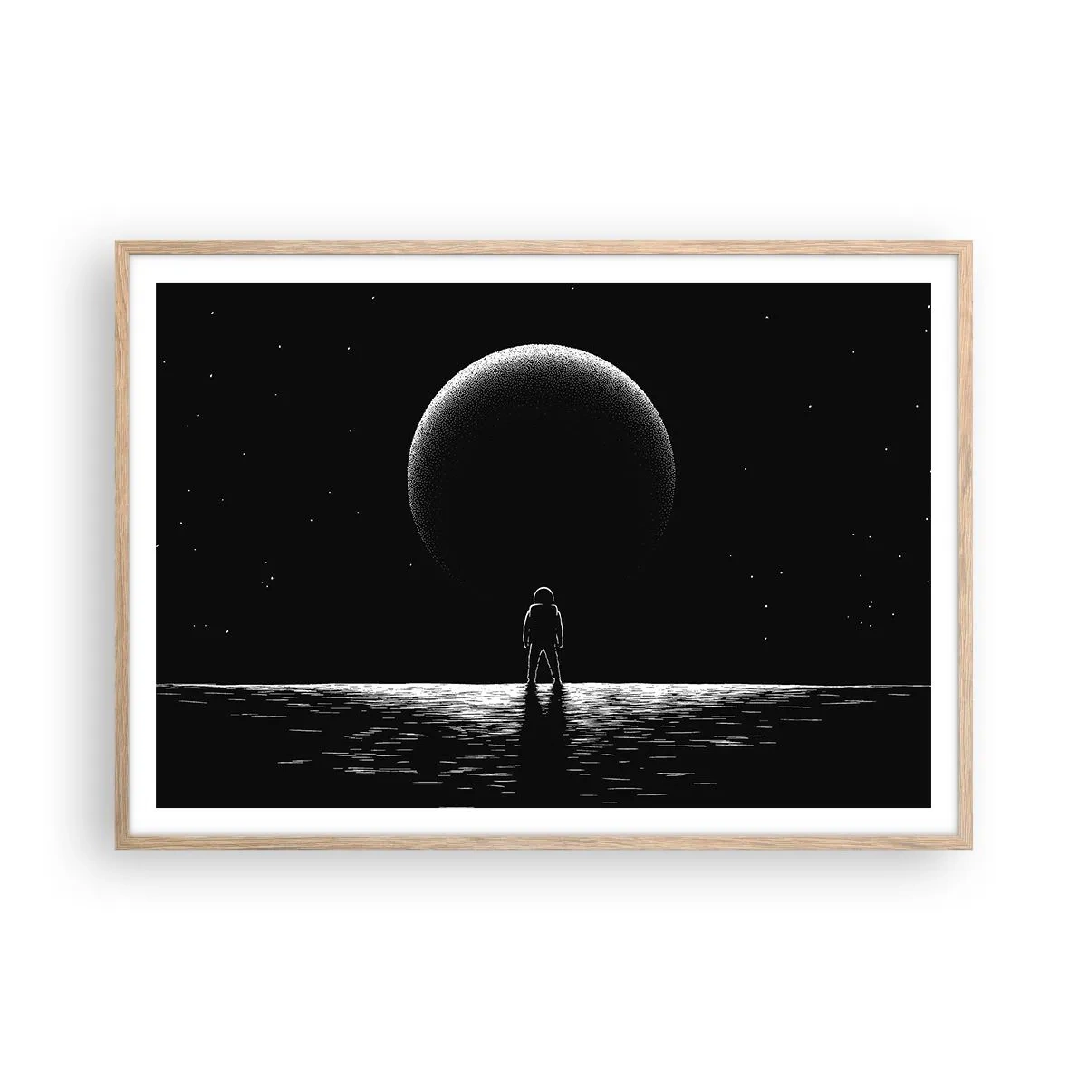 Poszter világos tölgy keretben - Szemtől szemben - 100x70 cm