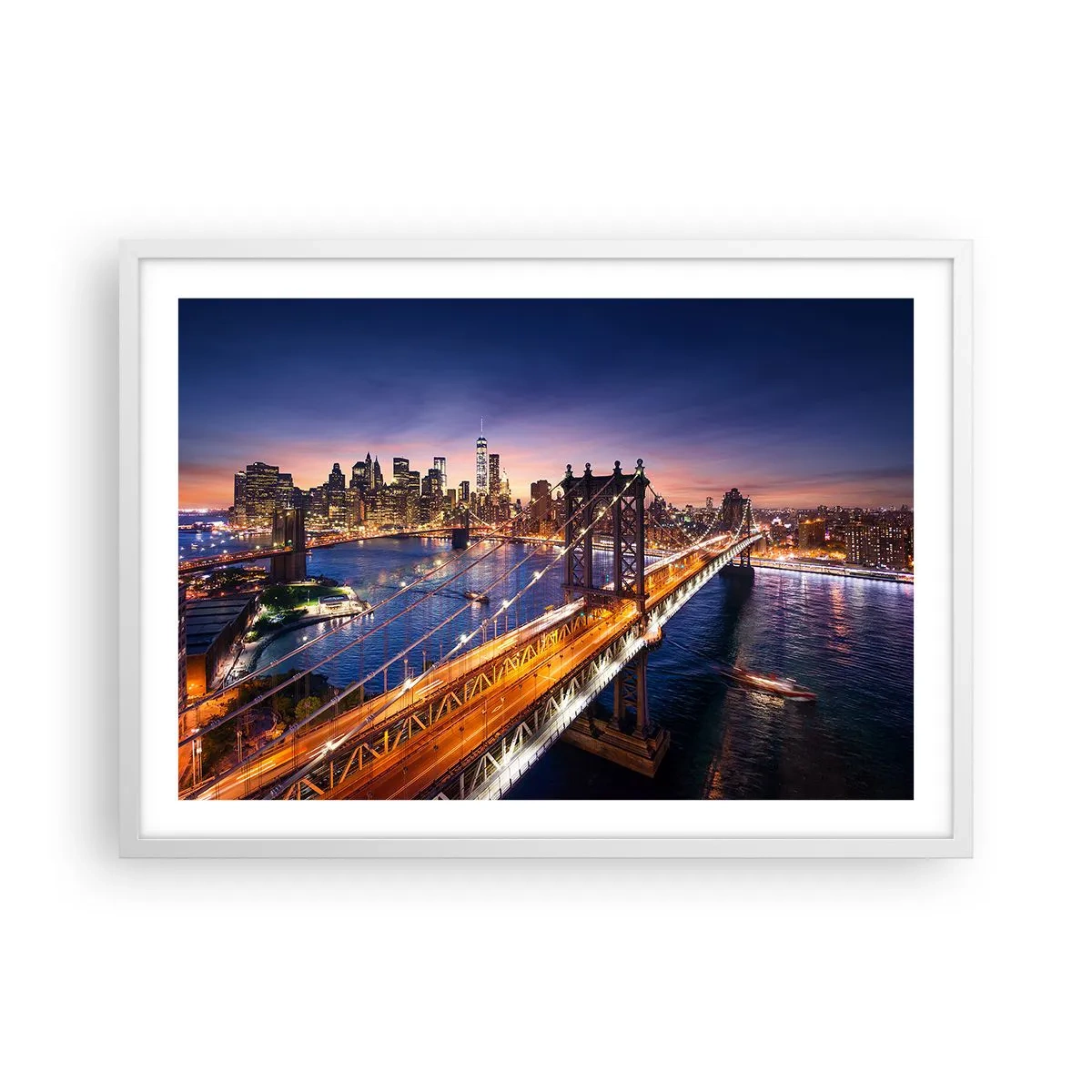 Poszter fekete keretben - Ragyogó híddal a város szívébe - 70x50 cm