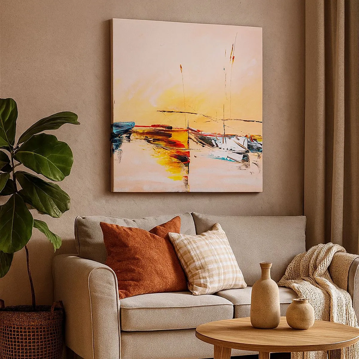 Vászonkép - Egy este a kikötőben - 30x30 cm