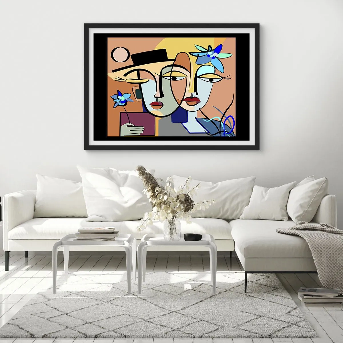 Poszter fehér keretben - Picasso randez vous - 100x70 cm