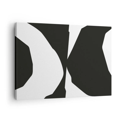 Vászonkép - Absztrakt kontrasztminta fekete-fehérben - 70x50cm - Pozitív-negatív - Modern fali dekoráció nappalihoz és hálószobához ARTTOR