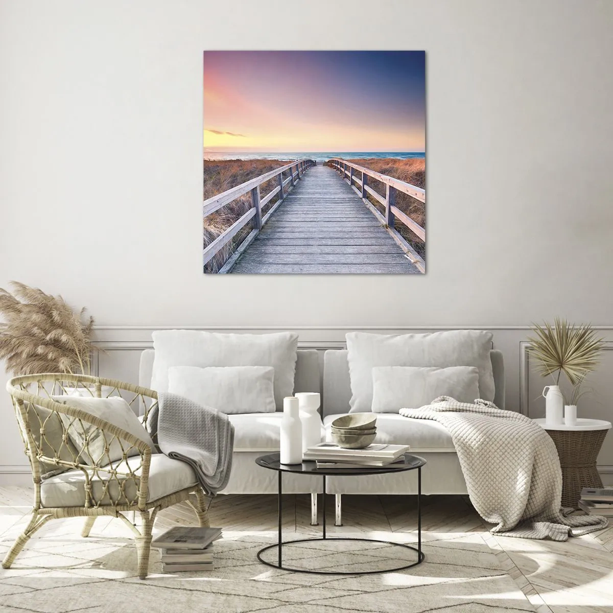 Üveg kép - Balti esti aurora - 40x40 cm