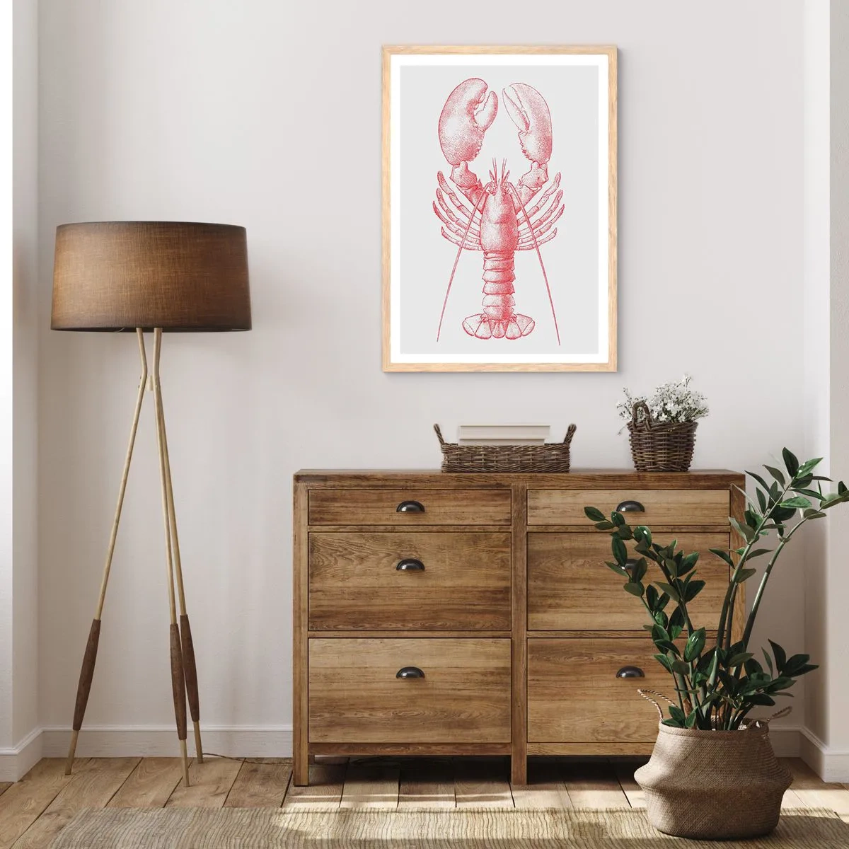 Poszter világos tölgy keretben - Homéroszhoz méltó homár - 61x91 cm