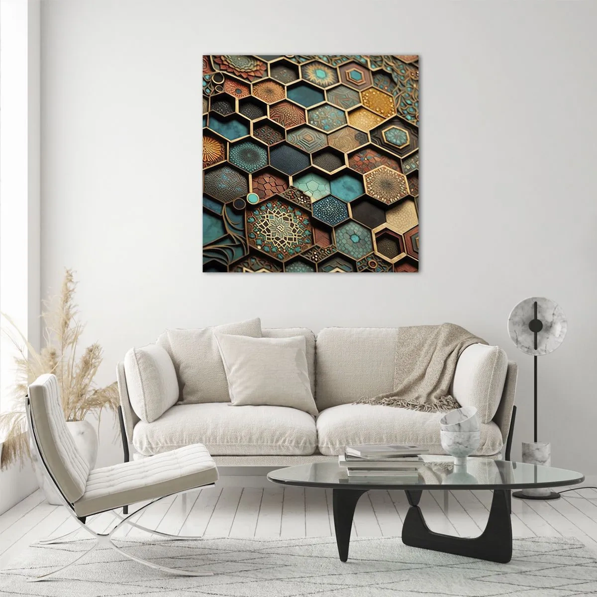 Üveg kép - Arab ornamentika - egy variáció - 30x30 cm