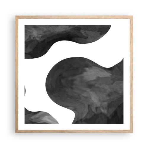 Poszter világos tölgy keretben - A tejút - 60x60 cm