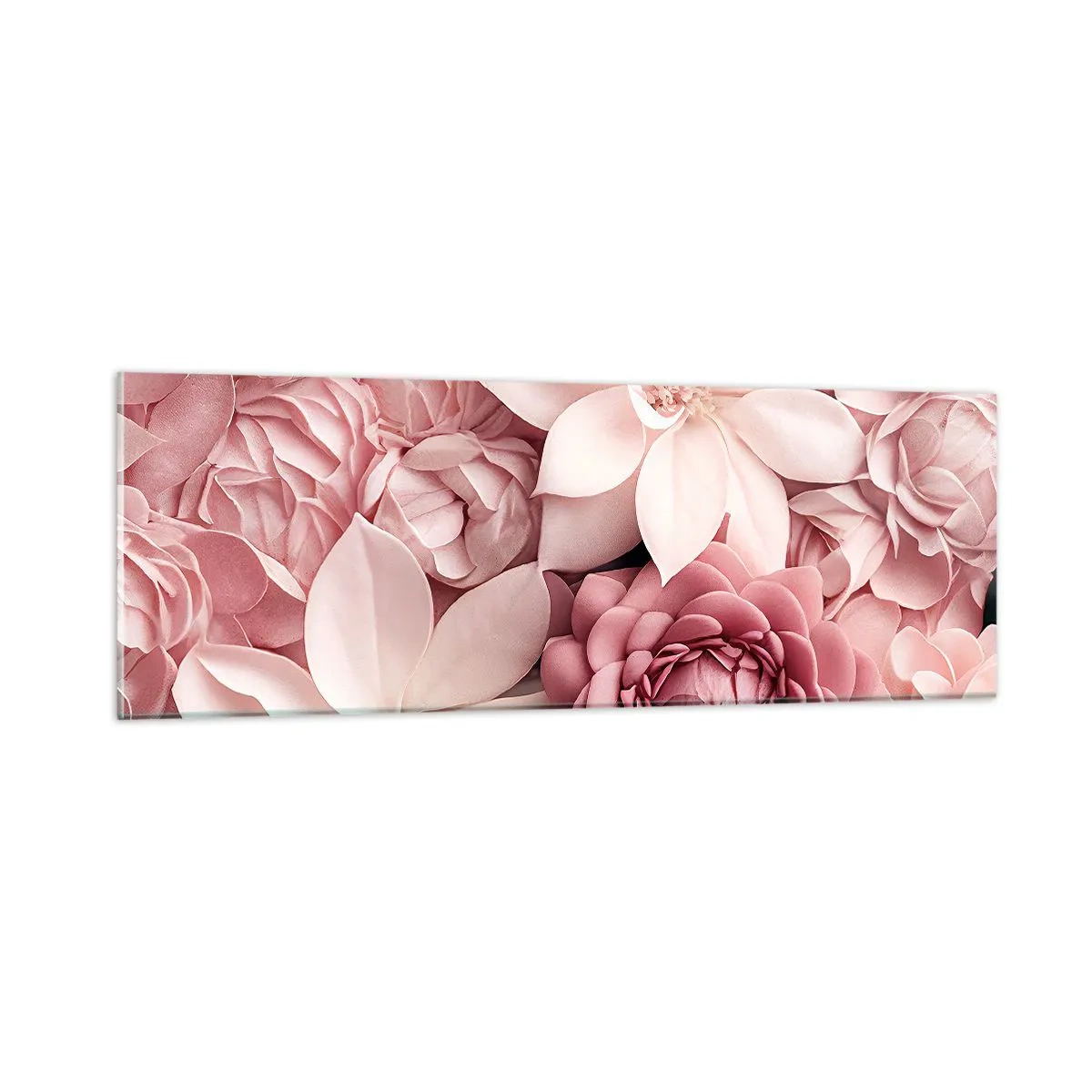 Üveg kép - Rózsaszín szirmokban - 90x30 cm