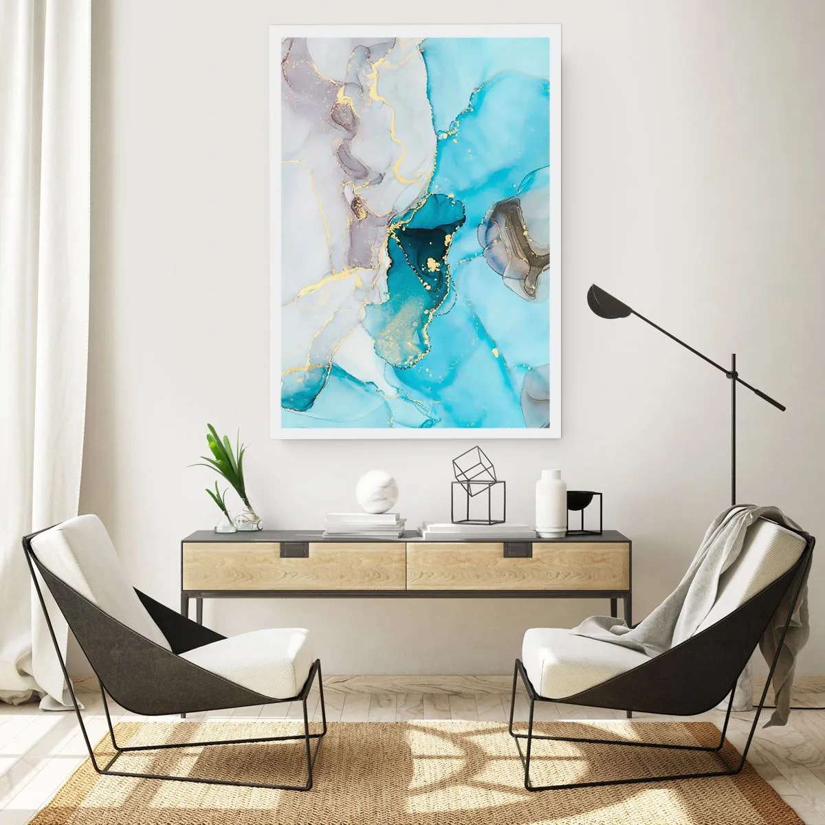 Poszter - Tanulmány a szürke és a türkiz találkozásáról - 30x40 cm