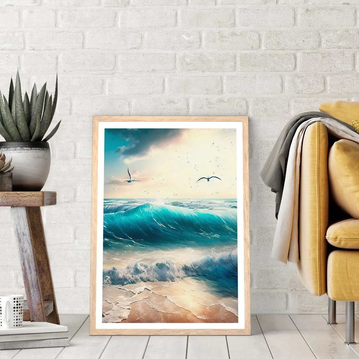 Poszter világos tölgy keretben - Zaj csak neked - 50x70 cm