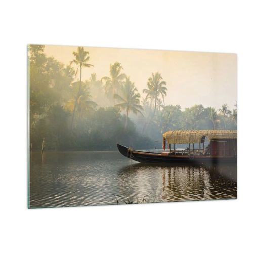 Üveg kép - Ház a folyón - 120x80 cm