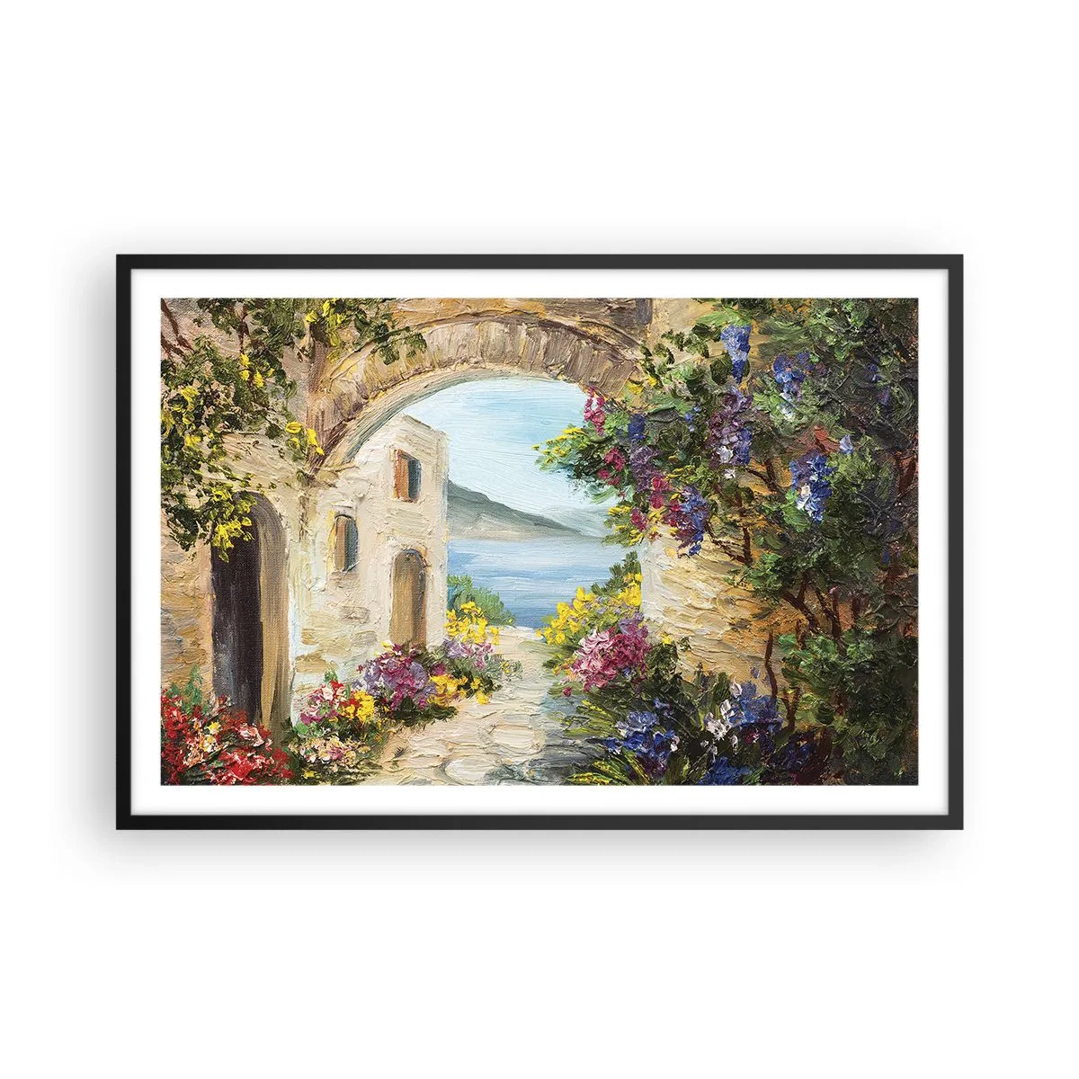 Poszter fehér keretben - Egy tengerparti vidék varázsa - 91x61 cm