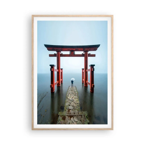 Poszter világos tölgy keretben - Japán álmodozás - 70x100 cm