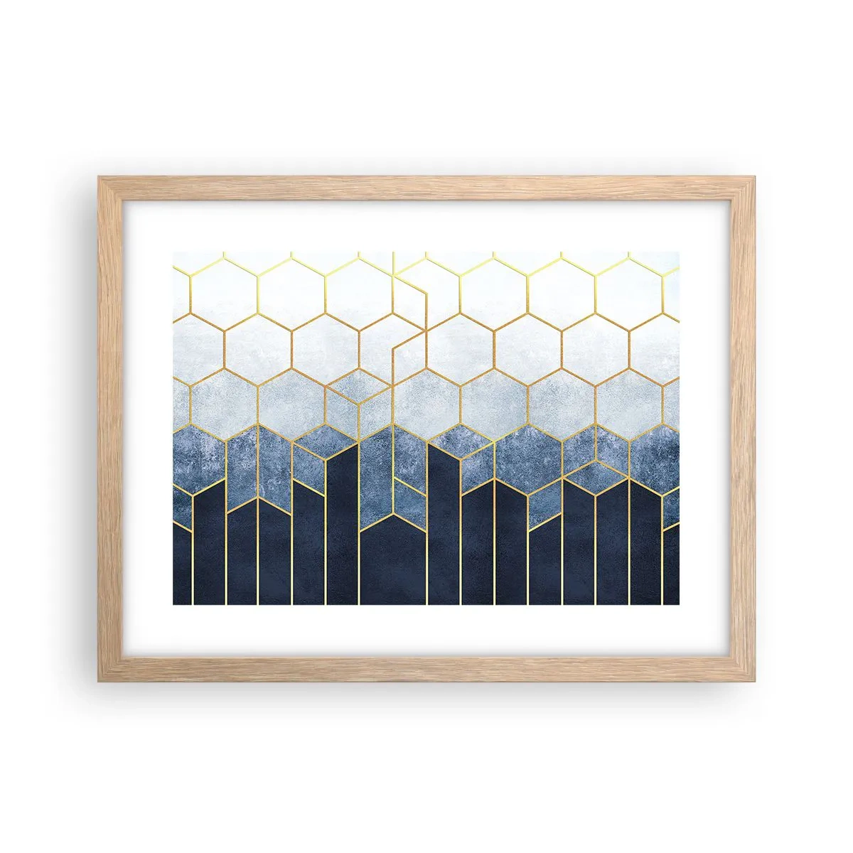Poszter világos tölgy keretben - Kompozíció szinkópa ritmusban - 40x30 cm