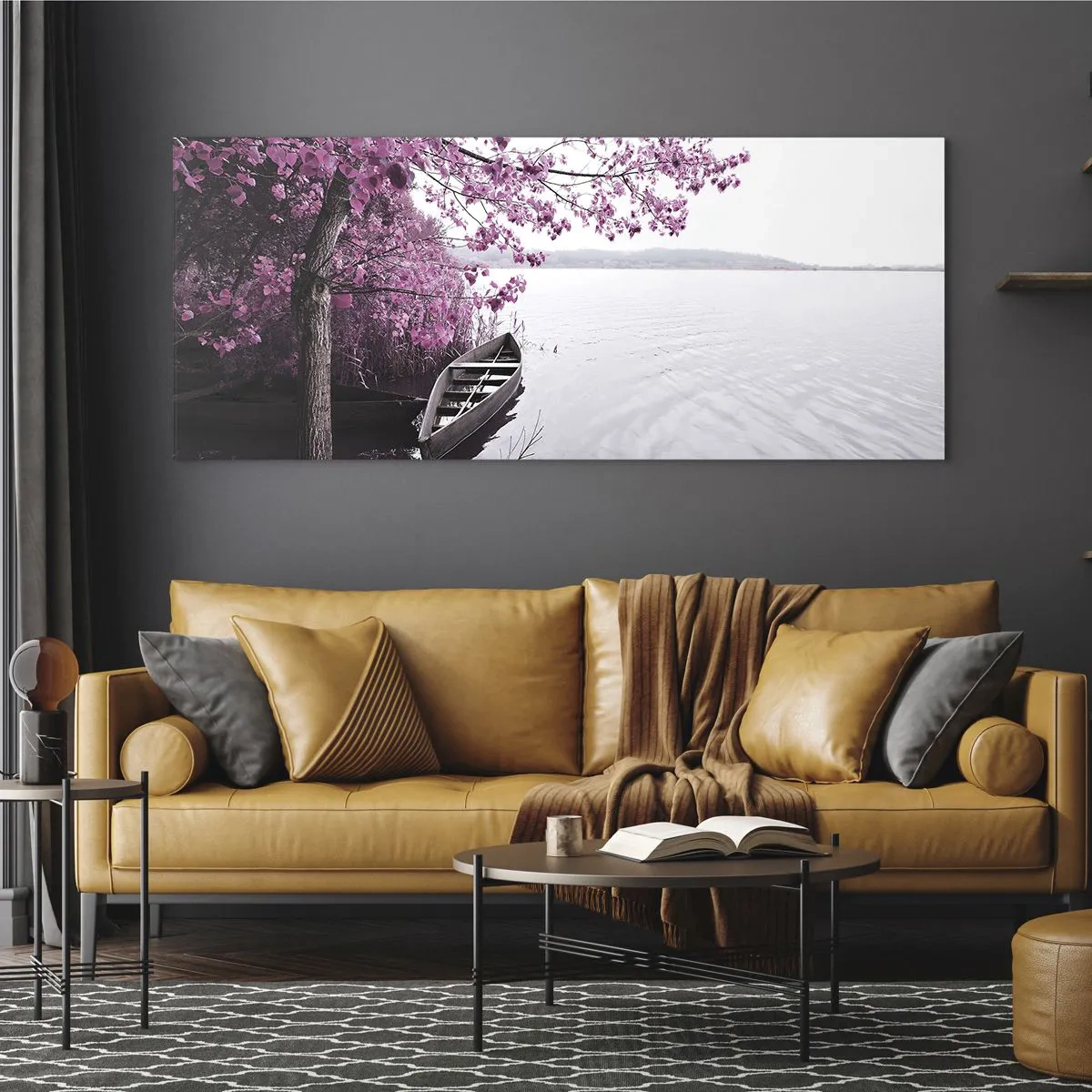 Üveg kép - Rózsaszín csendben - 100x40 cm