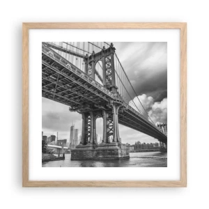 Poszter világos tölgy keretben - A város szívébe - 40x40 cm