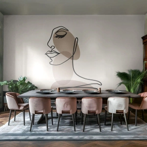 Fotótapéta Premium Canvas - Egy bizonyos szépségvonal - Absztrakció, Női Arc, Grafika - 300x210 cm