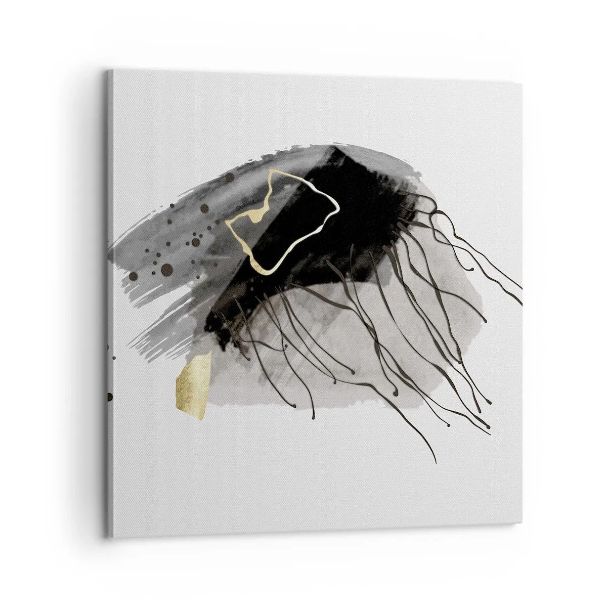 Vászonkép - Feketében és aranyban - 60x60 cm