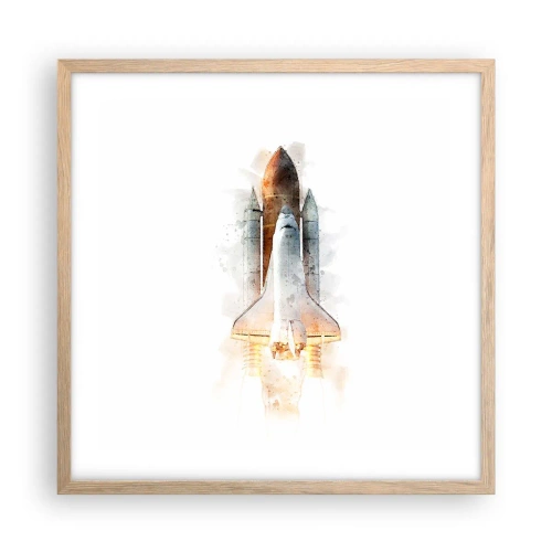 Poszter világos tölgy keretben - Felfedezők az elején - 50x50 cm