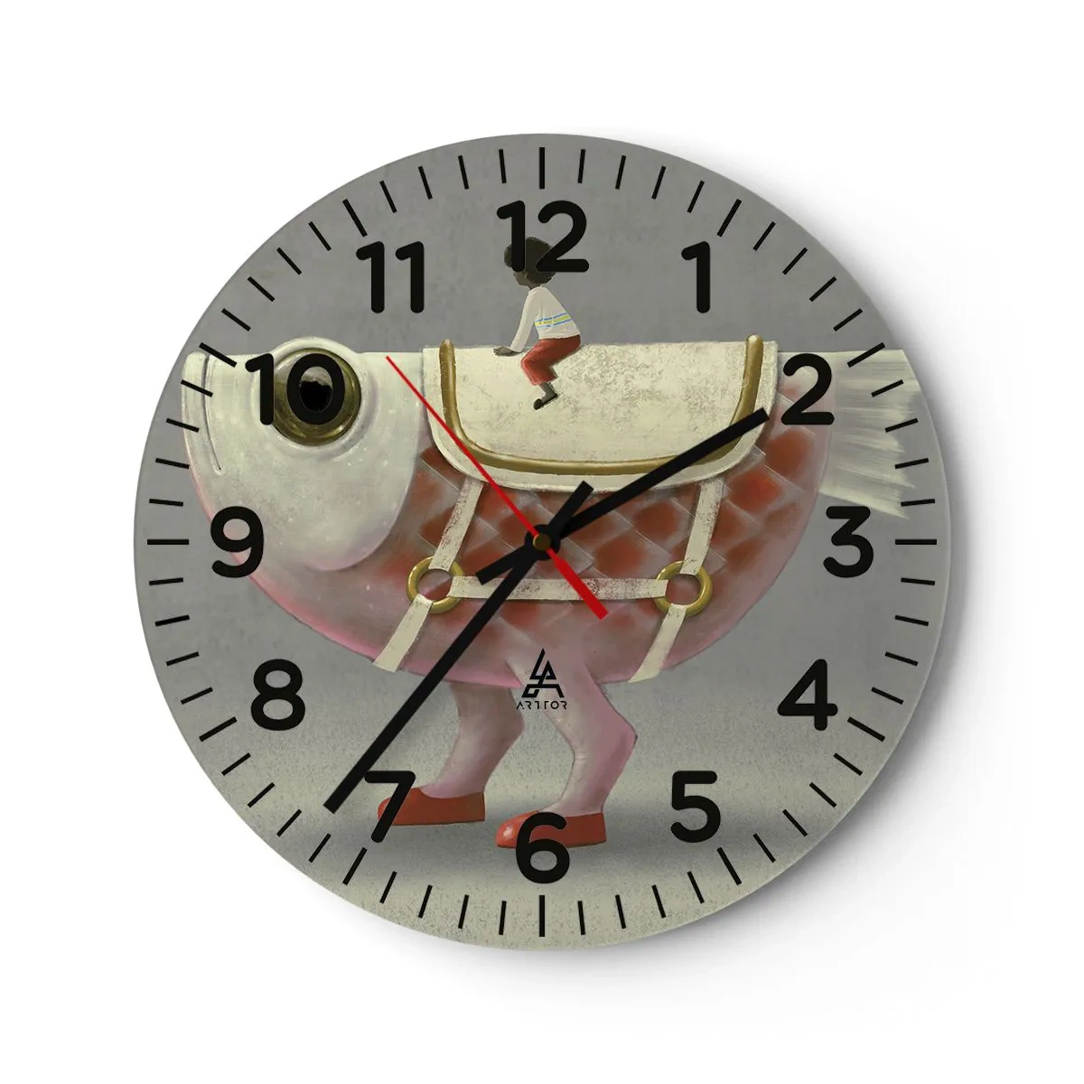 Falióra, Óra - A halas lovas - 40x40 cm