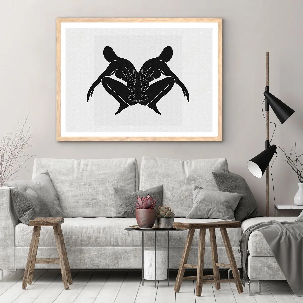 Poszter világos tölgy keretben - Egy közös lélek - 40x30 cm