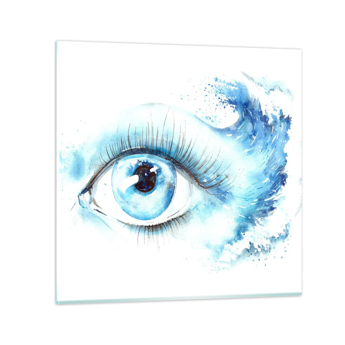 Üveg kép - Elmerülni a tekintet kékjében - 70x70 cm