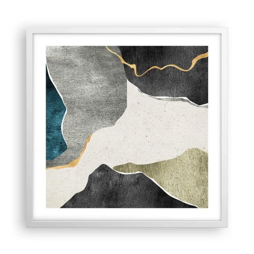 Poszter fekete keretben - Mozaik kompozíció aranyszállal - 50x50 cm