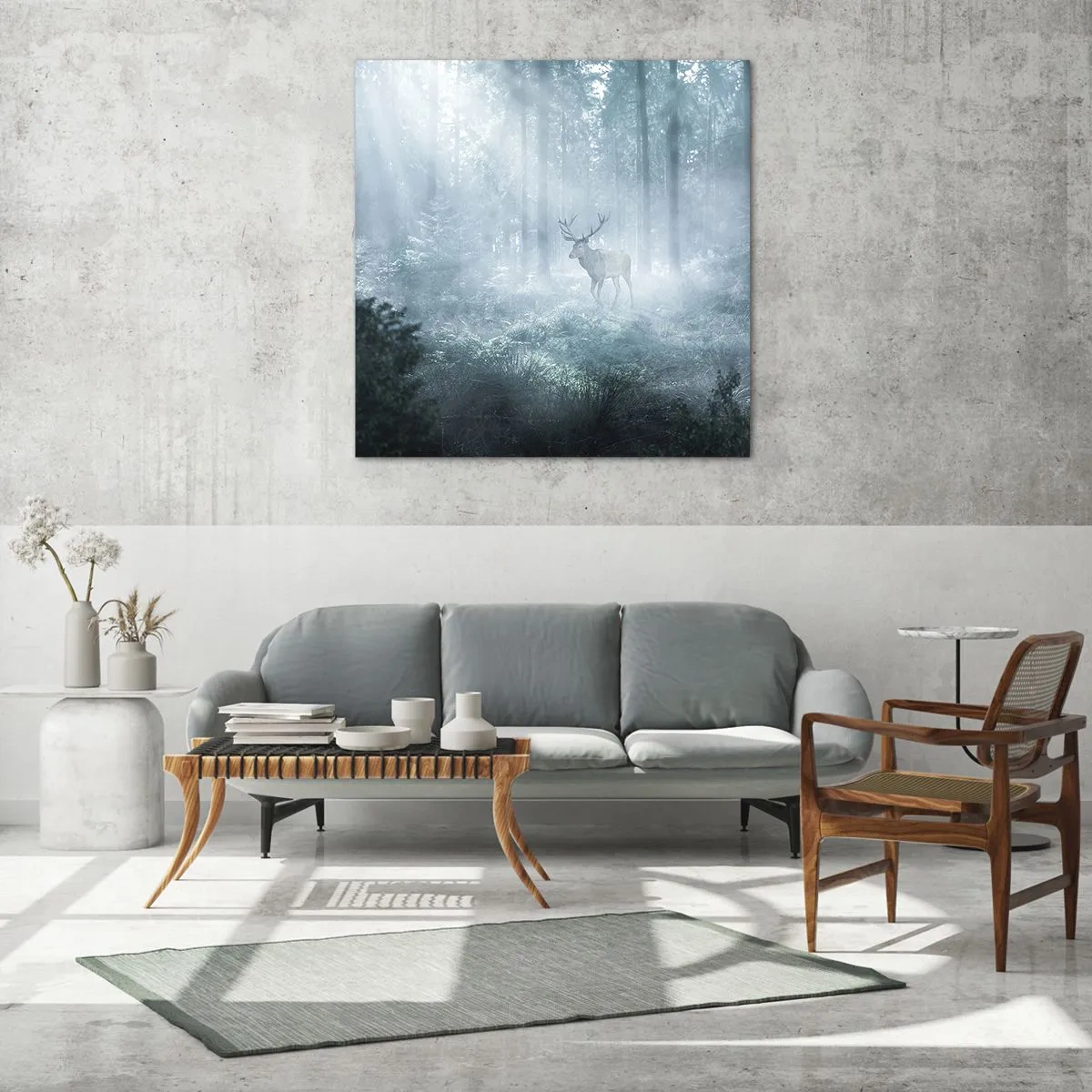 Üveg kép - Reggeli birtokellenőrzés - 60x60 cm