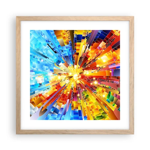 Poszter világos tölgy keretben - In medias res - 40x40 cm