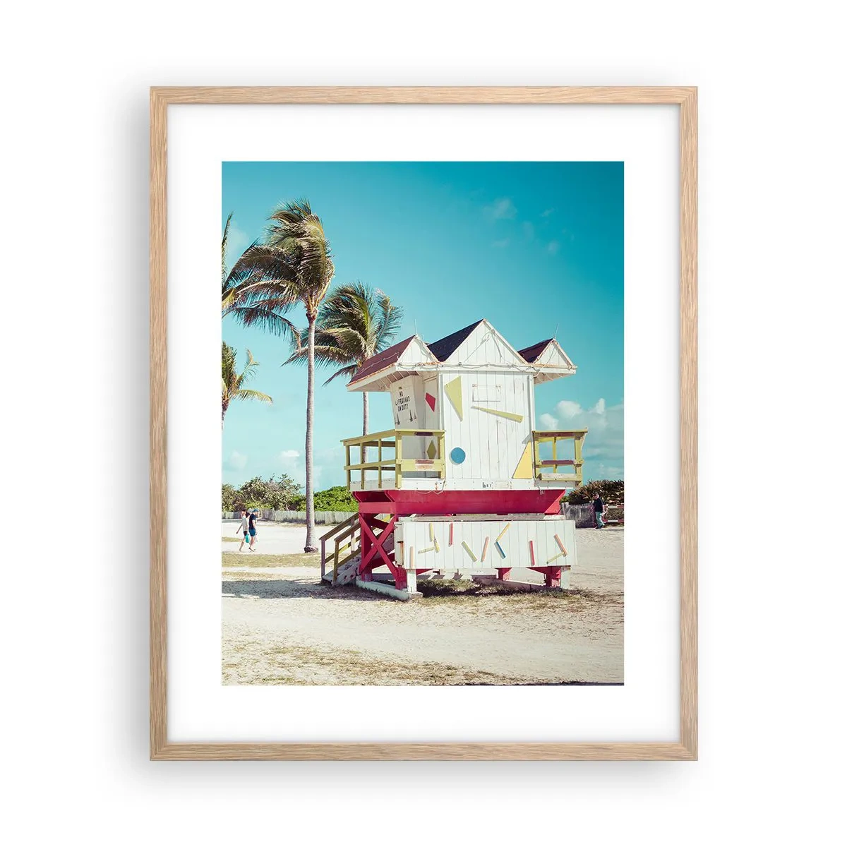 Poszter világos tölgy keretben - Gyönyörű nap vár rád - 40x50 cm