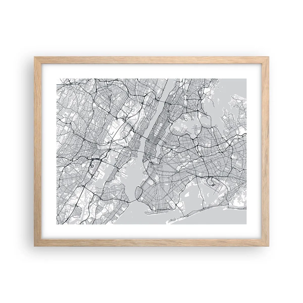 Poszter világos tölgy keretben - Metropolisz anatómiája - 50x40 cm