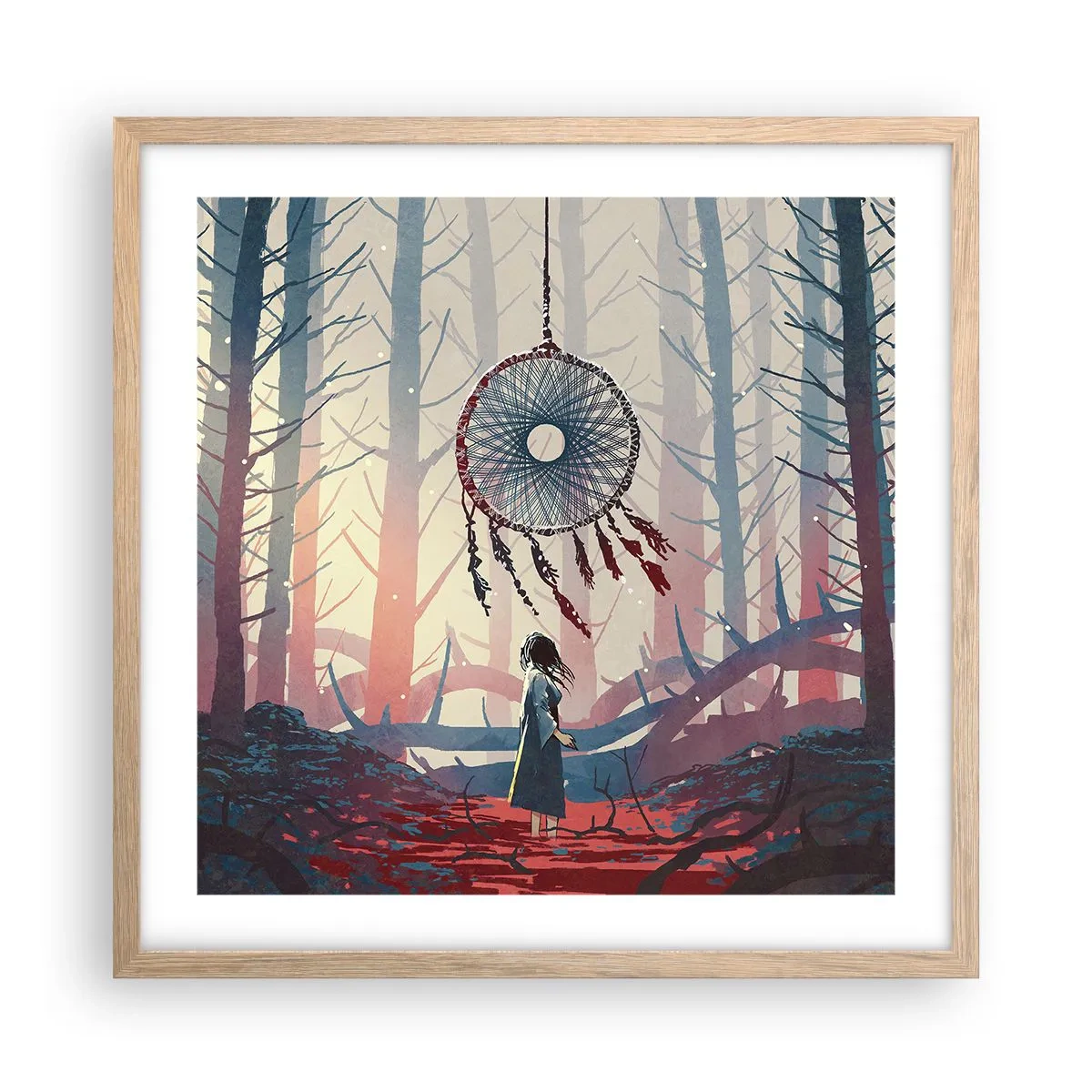 Poszter világos tölgy keretben - A boldogság titkos rituáléja - 50x50 cm