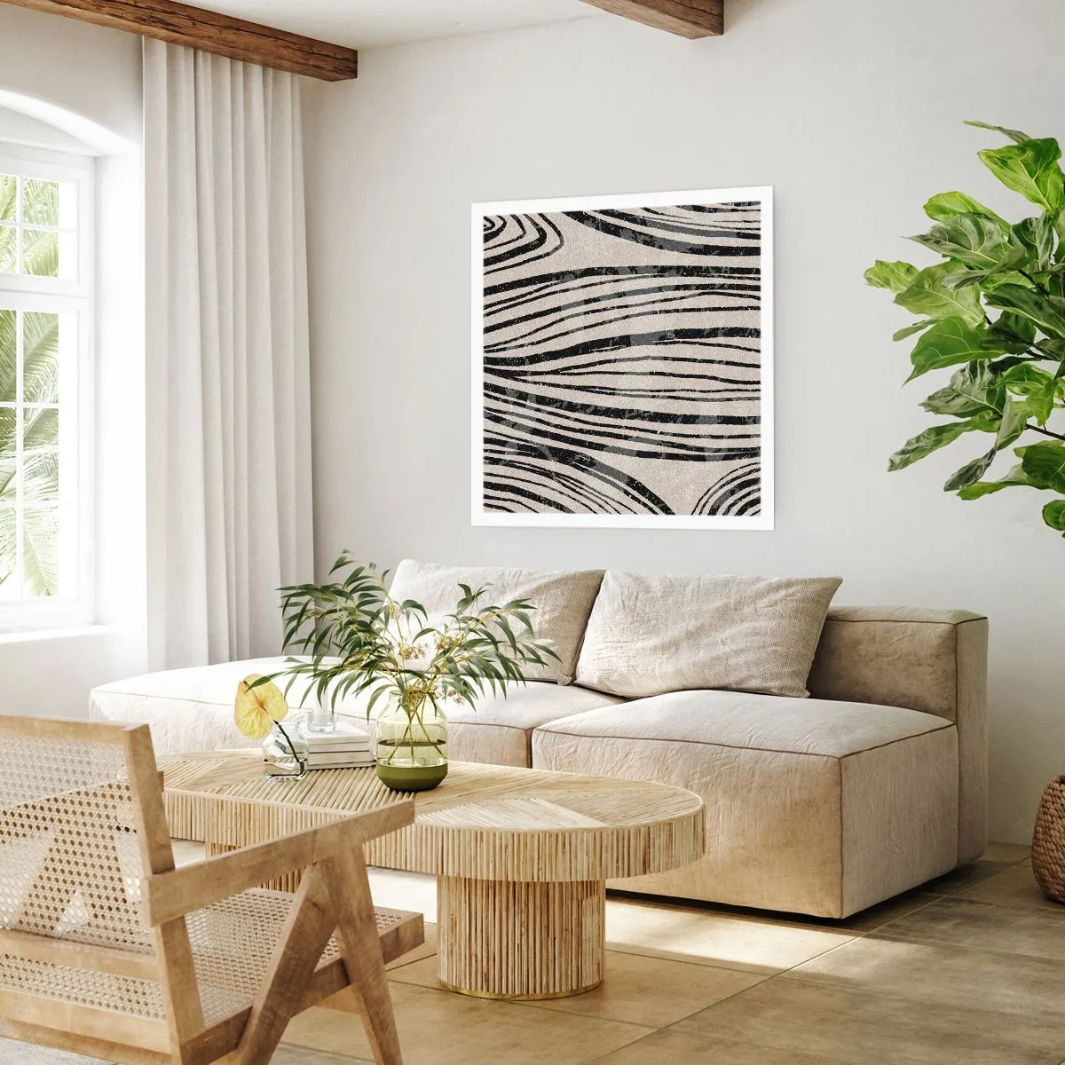 Poszter - Vonalak csobbanása - 60x60 cm