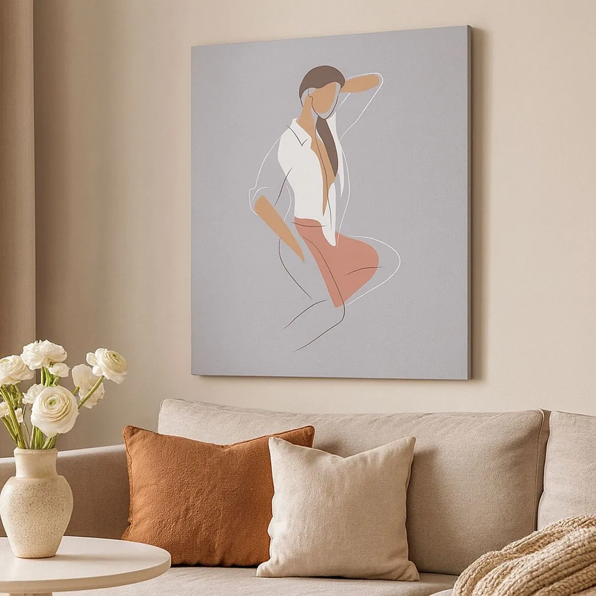 Vászonkép - Kecsesség kontúrja - 30x30 cm