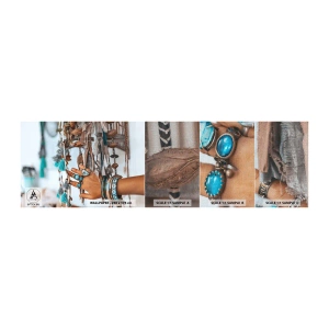 Fotótapéta Minta Premium Canvas - Helyi kincsek - Női kéz, Ékszerek, Boho - 100x30 cm