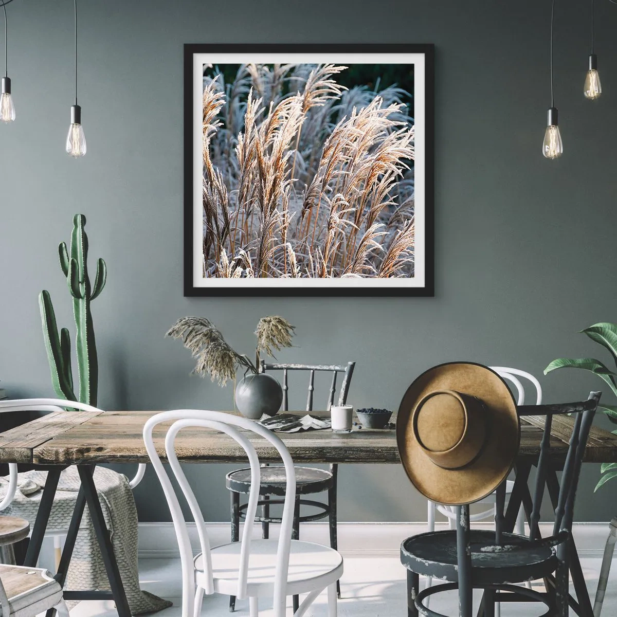 Poszter fehér keretben - Zúzmarába öltözött - 60x60 cm