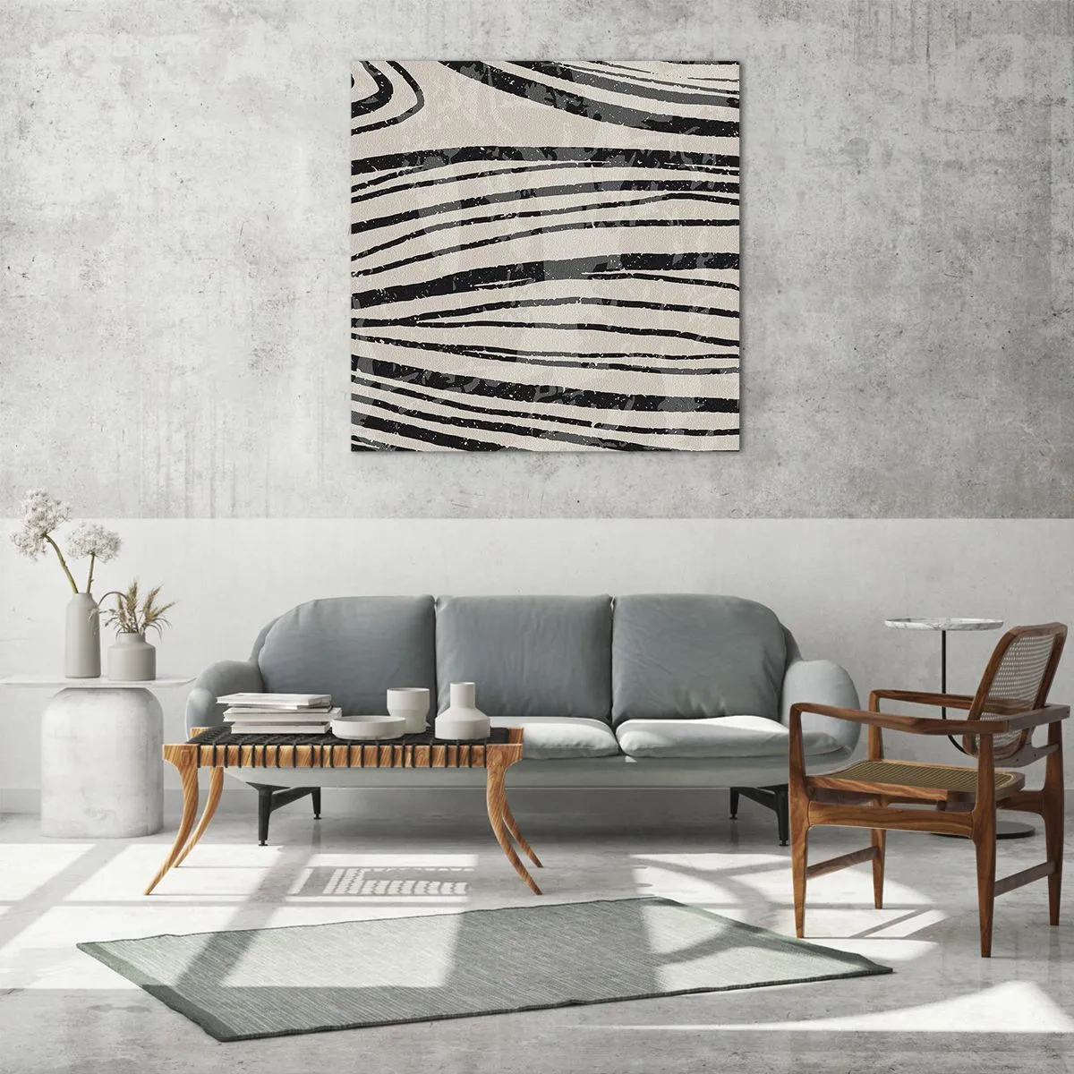 Üveg kép - Vonalak csobbanása - 60x60 cm