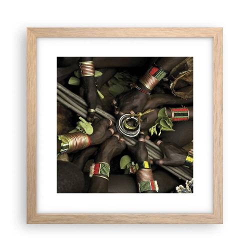 Poszter világos tölgy keretben - Együtt vagyunk - 30x30 cm