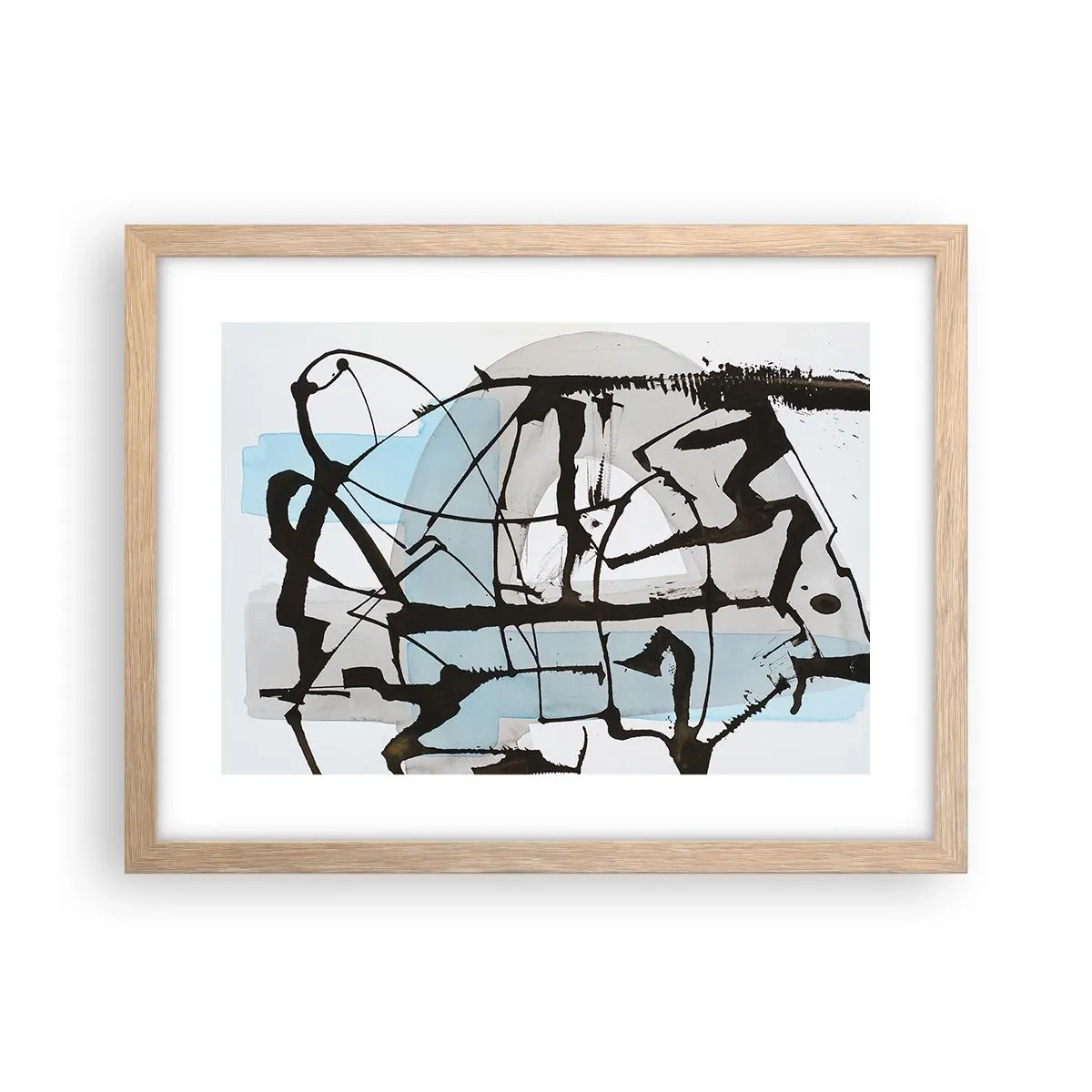 Poszter világos tölgy keretben - Mindennek ellenére kék - 40x30 cm