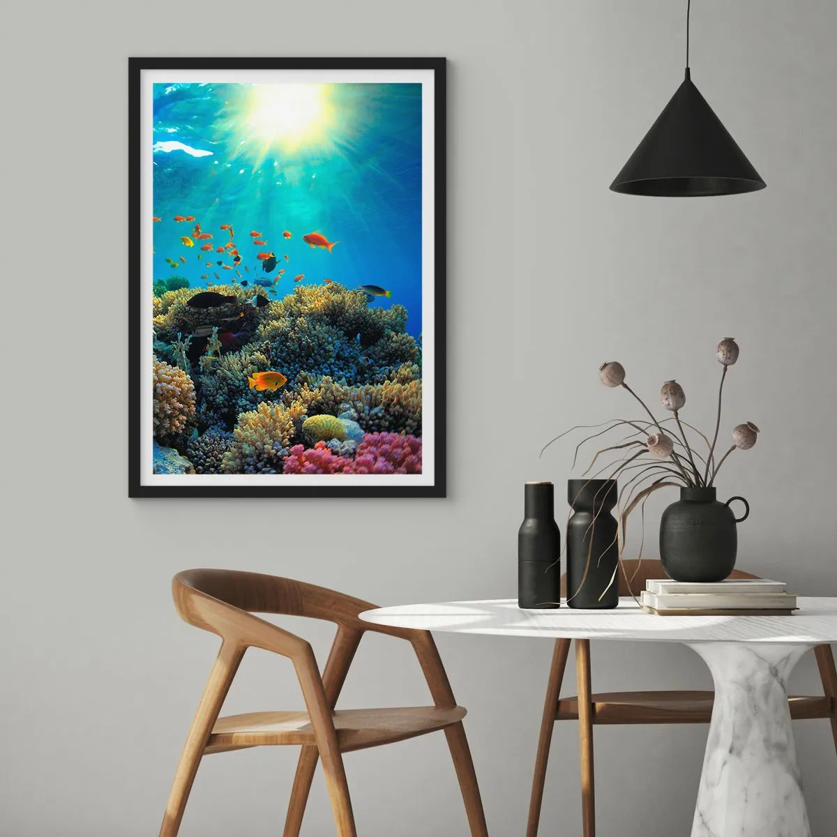 Poszter fehér keretben - Víz alatti kincsek - 50x70 cm