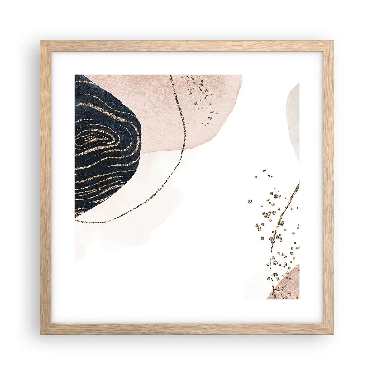 Poszter világos tölgy keretben - Minden folyik - 40x40 cm