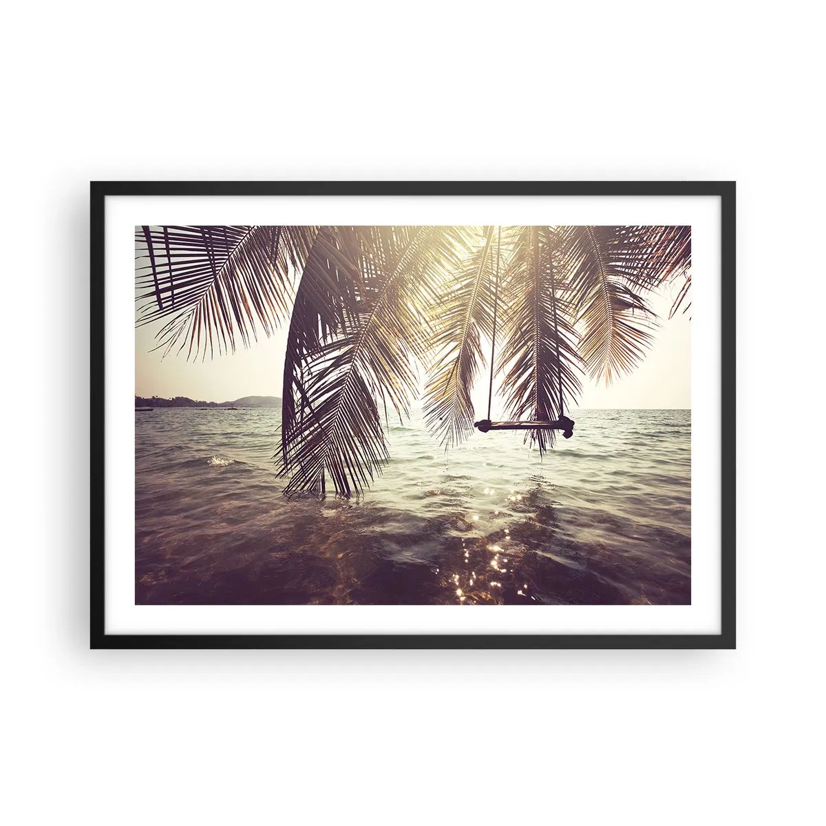 Poszter fehér keretben - Tetszés szerint hintázhat a felhők között - 70x50 cm