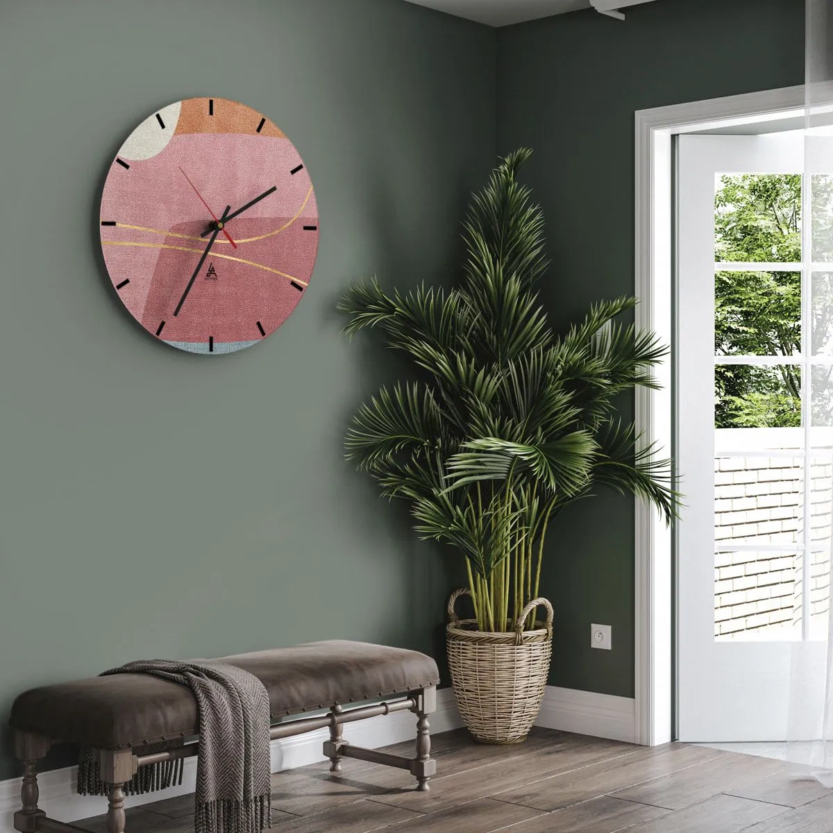 Falióra, Óra - Pasztell kompozíció aranyszálakkal - 40x40 cm