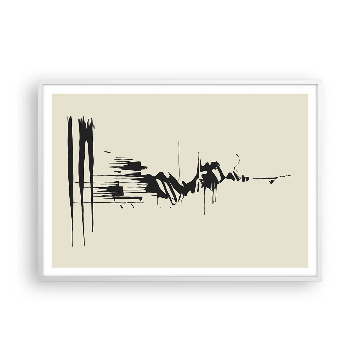Poszter fekete keretben - Sietős absztrakció - 100x70 cm