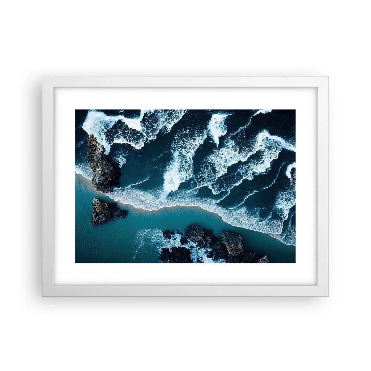 Poszter fekete keretben - Hullámokba burkolózva - 40x30 cm