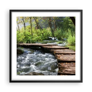 Poszter fehér keretben - A habzó zuhatag felett - 50x50 cm