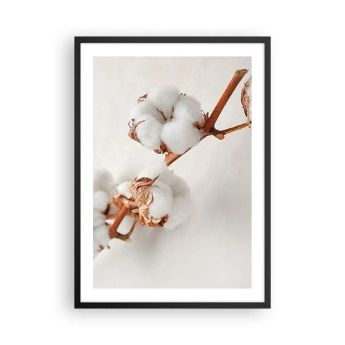 Poszter fehér keretben - Finom pamutágak világos háttér előtt - 50x70cm - Csak ölelkezni - Modern fali dekoráció nappalihoz és hálószobához ARTTOR
