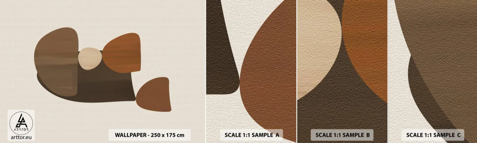 Fotótapéta Minta Öntapadós Deluxe Sticker - Bronz kompozíció - Absztrakció, Darab, Modern művészet - 100x30 cm