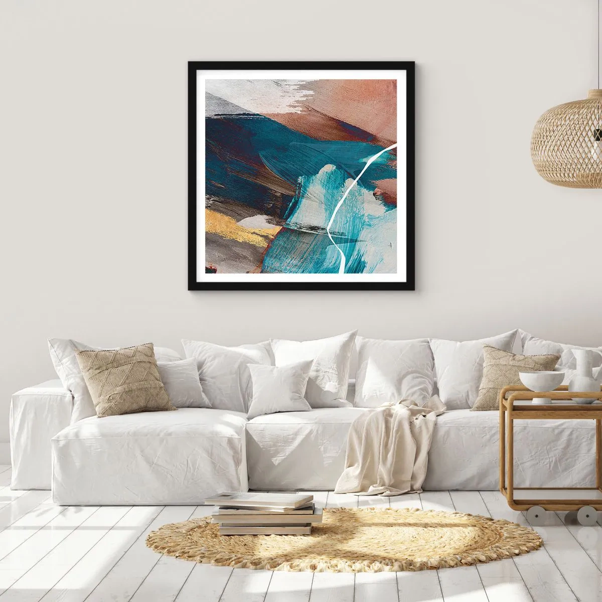 Poszter fehér keretben - Lelkesedéssel és energiával - 60x60 cm