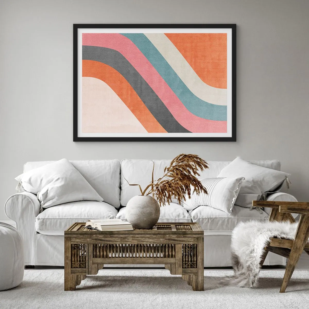 Poszter fehér keretben - Diagonális kompozíció - mozgás - 100x70 cm