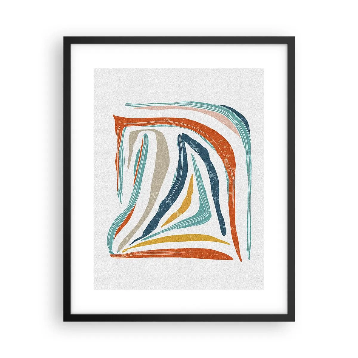 Poszter fehér keretben - Barátságosan mosolygó absztrakció - 40x50 cm