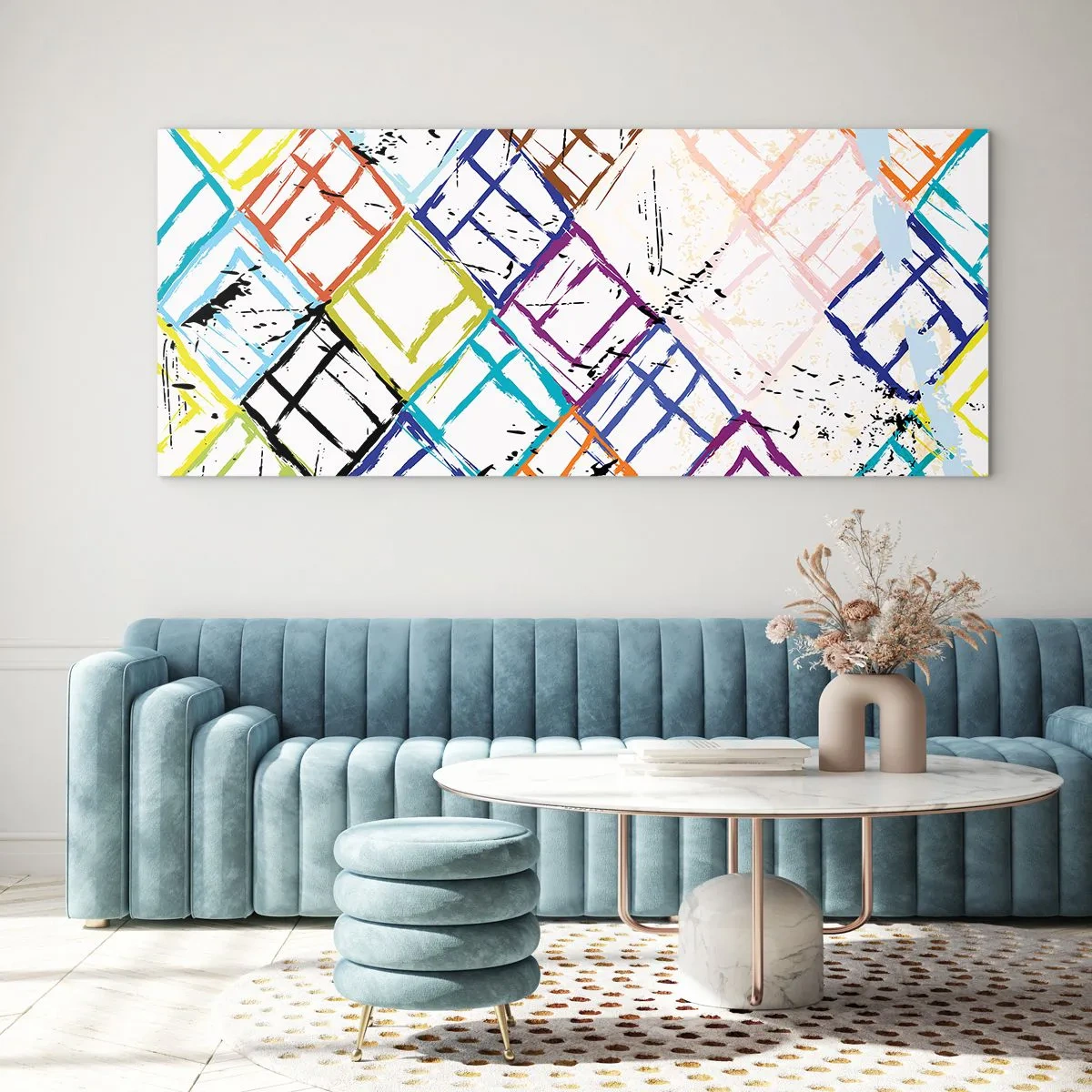 Üveg kép - Bérelhető cellák - 100x40 cm